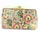 Floral Tapestry Wallet with Gold Kiss Clasp