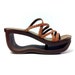 Braided Leather Cutout Platform Sandals 8 - Strappy Backless Sandals 8
