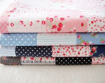 Fat Quarter Bundle Plaid Cotton Bundle Fabric Quilting Fabric Bundle - Sets for 4 each 50cmX72cm