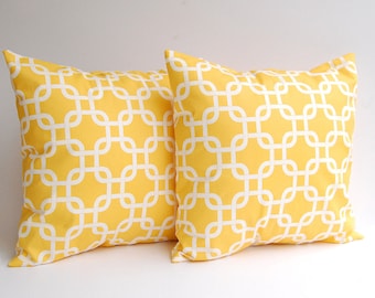 Yellow pillow covers set of two decorative throw pillow covers in Yellow Gotcha