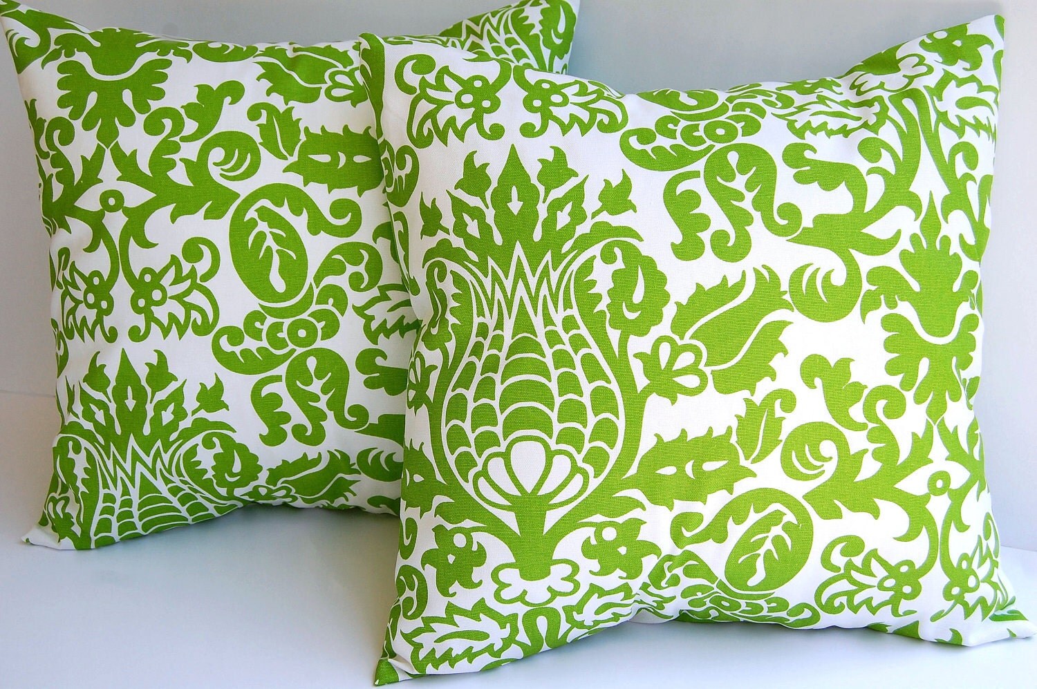 Lime throw pillows set of two pillow covers chartreuse green