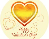 Valentines Day Heart Stickers - Sheet of 20 - 2" round Il_170x135
