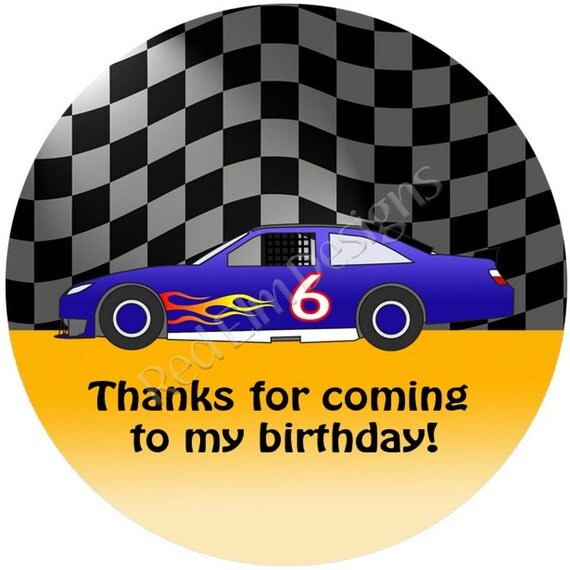 Stock Car Racing Stickers Sheet of 20 2 round. Car