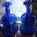 Vintage Blue Violin glass Vases