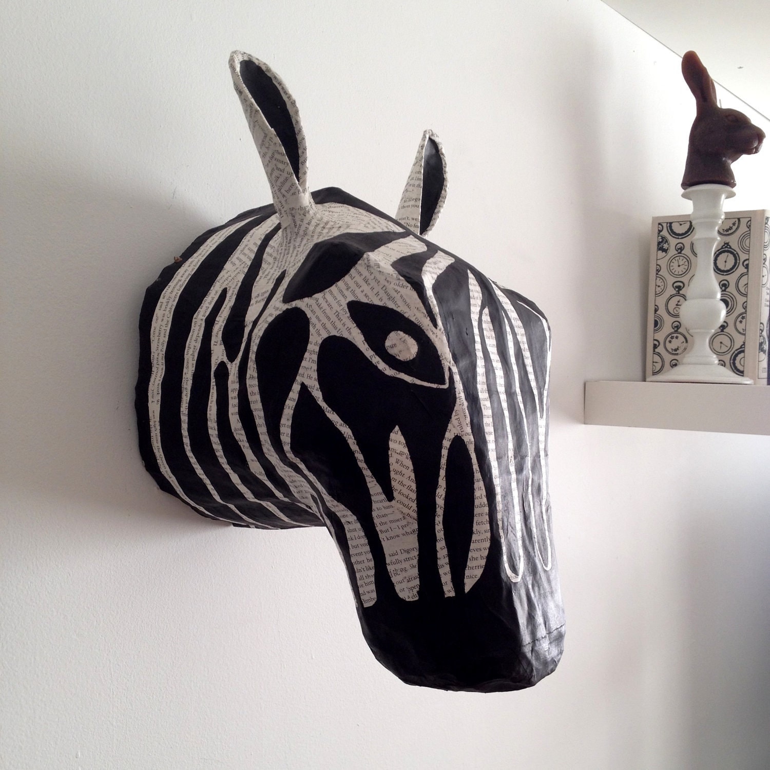 Papermache Zebra Bust