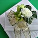 St. Patrick's Day bow, Green and cream fall bow, St. Patrick's day decoration, Fall decoration, Gold swirl glitter ribbon (SP8)
