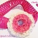 Pink Fabric Flower Headband for Baby/ Girls, Pink, Purple, Ivory Flower Headband- "Princess in Training"