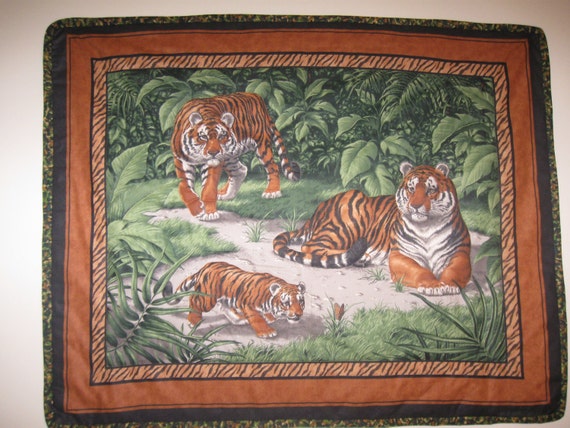 PRICESLASH Hand Quilted Bengal Tiger Wall Quilt by mennonitemom