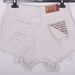 High waisted Denim Shorts STUDDED POCKET Vintage 90s Destroyed DIY Cut Off Jeans M