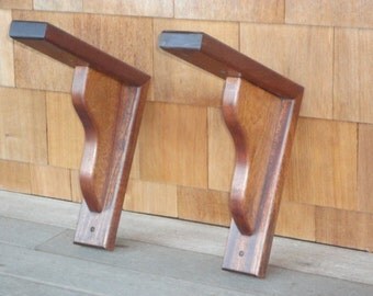 Mahogany Plant Hangers - Shelf/Mantle brackets- Teak Oil