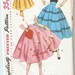 Vintage 1954 Simplicity Pattern 4784 Teenage Circle Skirt Waist 28