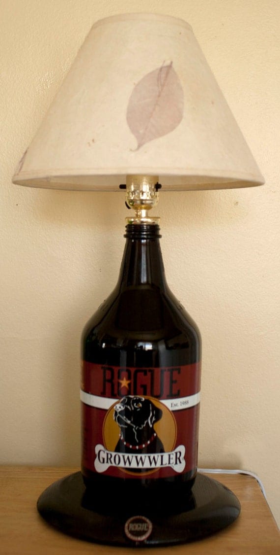 Recycled Rogue Growler Beer Bottle Lamp Very Unique