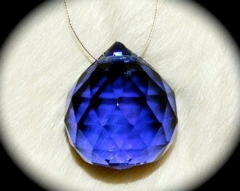 Crystal Prism Sphere, 30mm Cobalt Blue, Suncatcher