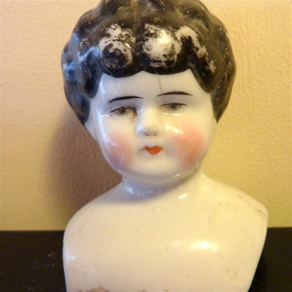 Items similar to Vintage German porcelain doll head on Etsy