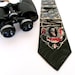 Steampunk necktie Victorian portrait with airplane Steampunk design mens necktie dark green red blue necktie vintage necktie moustache