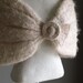 RESERVED CFEARS38 Fuzzy Soft Pink Mohair Rosette Caplet Wrap
