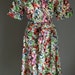 Abstract Floral Linen Wrap Day Dress