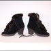 Vintage Boots, Black Fur-trimmed ankle books fit over shoes. Approx Size 6 1/2, circa 1940s