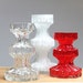 Set of three funky textured glass vases by Ingrid Glass (1970's)