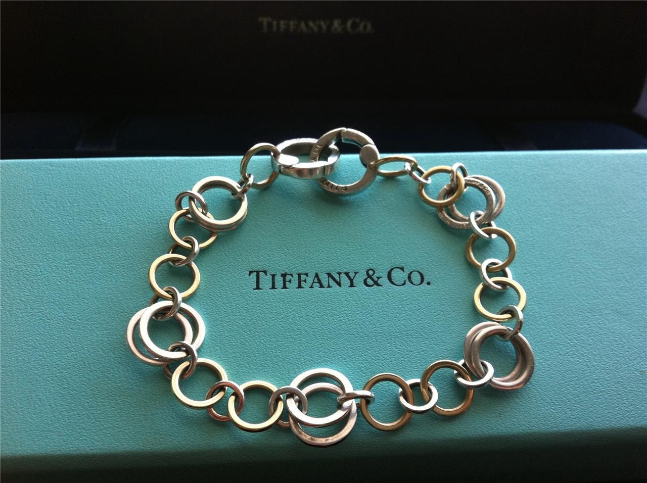Authentic TIFFANY & CO. 18k Gold Multi Circle Link Bracelet