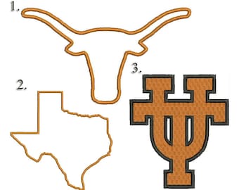 3 Texas Embroidery Designs. All 3 designs are in sizes 3x3, 4x4, and 5x5 inches.