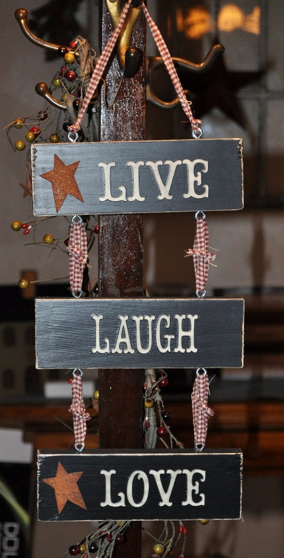 Live Laugh Love Wooden Sign