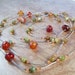 Held for Coco - Long necklace with orange carnelian, butterscotch agate and olive jade, opera length