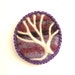 Purple felt tree brooch, needle felted pin, merino wool badge