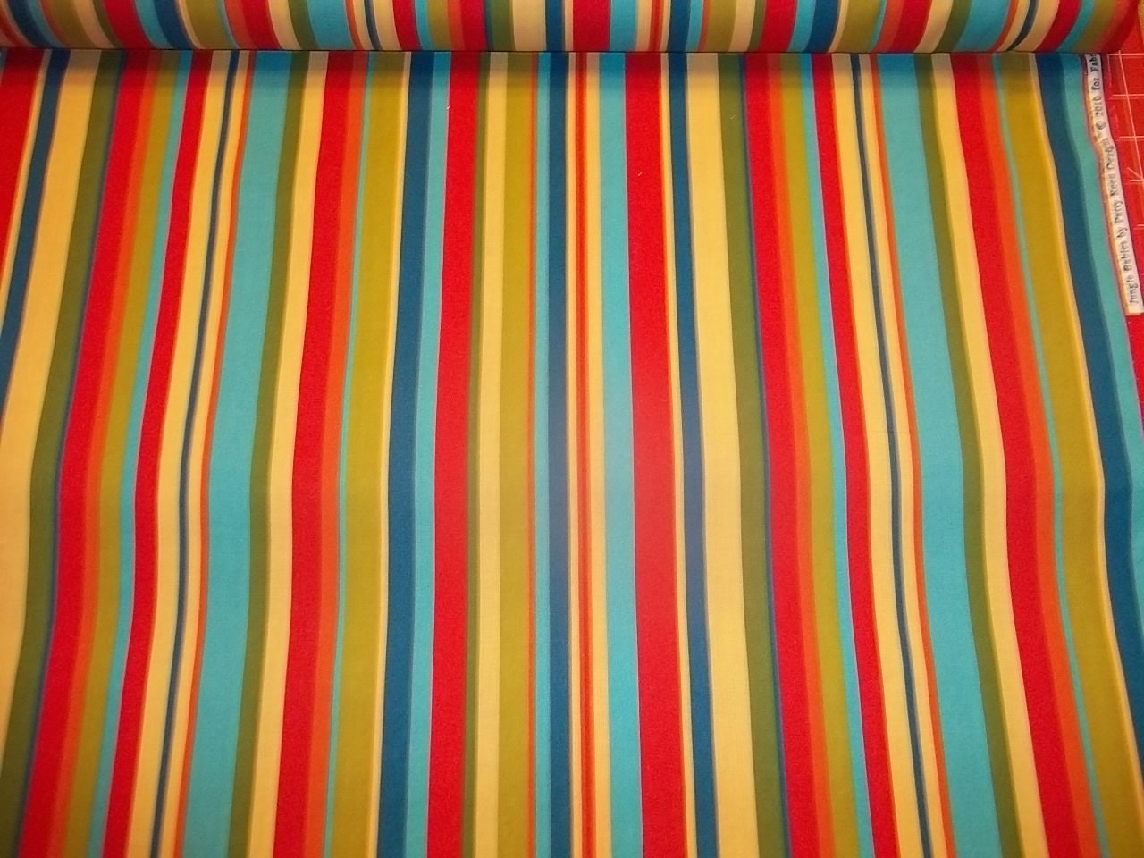 COLORED STRIPED FABRIC Pattern 1 Yard 100% Cotton