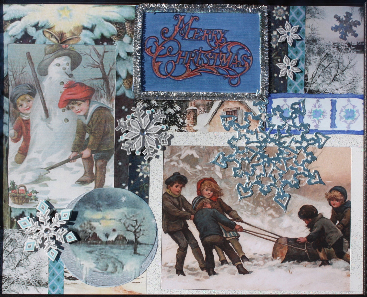 Christmas Decor: Collage Art (Nostalgic Winter Christmas)