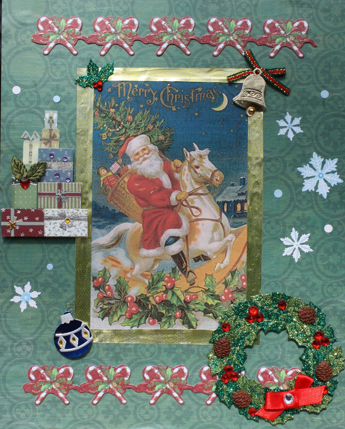 Christmas Decor: Collage Art (Jolly Old St. Nick)