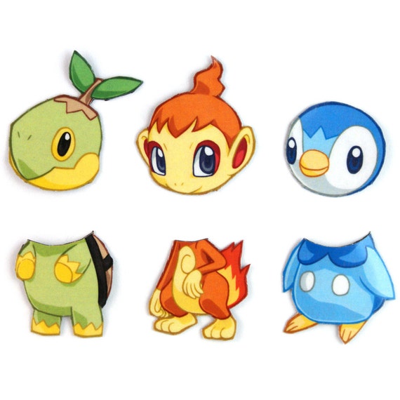 Mix and Match Magnets: Turtwig Chimchar Piplup by cosplayscramble