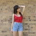 Calvin Klein High Waisted Cut Off Denim Jean Shorts