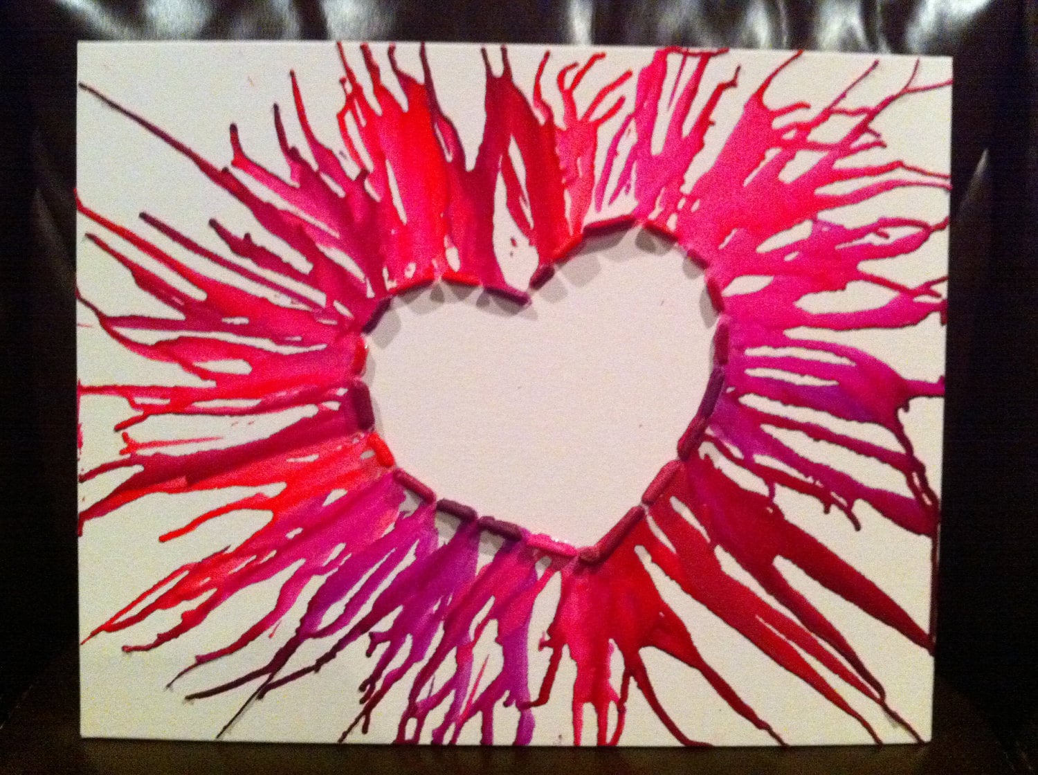 Custom Heart Shaped Melted Crayon Art 2523