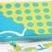 Small Zippered Pouch - Cotton Coin Purse - Turquoise and Citron