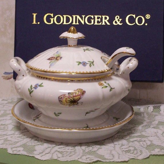 Godinger & Co China Primavera Sauce Tureen w/Ladle 9779A