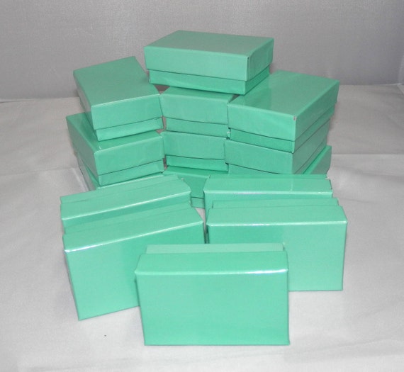 20 Teal Jewelry Boxes Cotton filled presentation gift