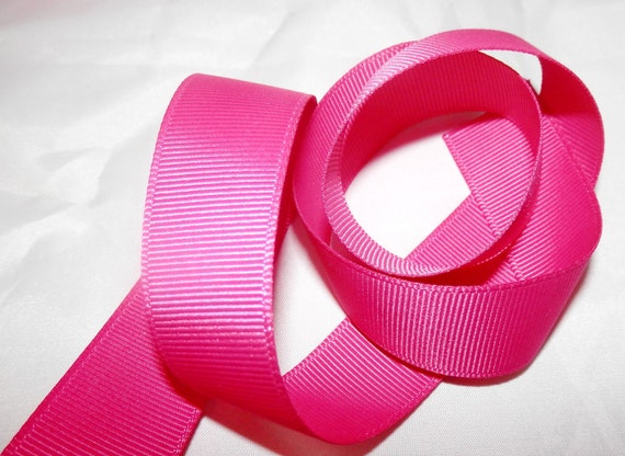 5 Yards Hot Pink Grosgrain Ribbon 7/8 inch 23mm