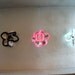 Flower Hair Clip Set in Pink, Blue, and Black