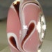 Sterling Silver and Glass Lampwork Large Hole Bead fits European Style Bracelets, Pink and Burgandy