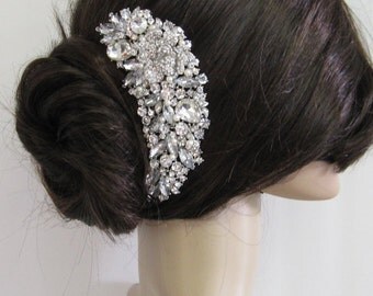 Wedding pearl hari comb, bridal hair comb, large crystal hair comb, bridal hair accessories, wedding hair comb pearl ,hair comb bridal