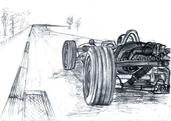 Vintage F1 Racing Car from '60s Chase Camera by ULTRASONICBOOM