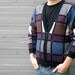 vintage 80s cardigan sweater with color block pattern. size medium.