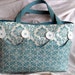 Knitting Yarn Med Tote Project Bag Aqua Damask