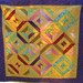 Twin Size Quilt, Cotton, Handmade, geometric patterned quilt, colorful quilt