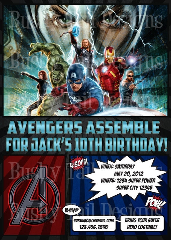 Avengers Party Invitations 4