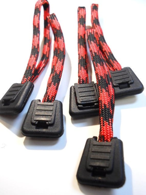 Paracord ZIPPER PULLS Red & Black 5