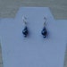 Swarovski Glass Pearl Sterling Silver Earring (navy blue colored)