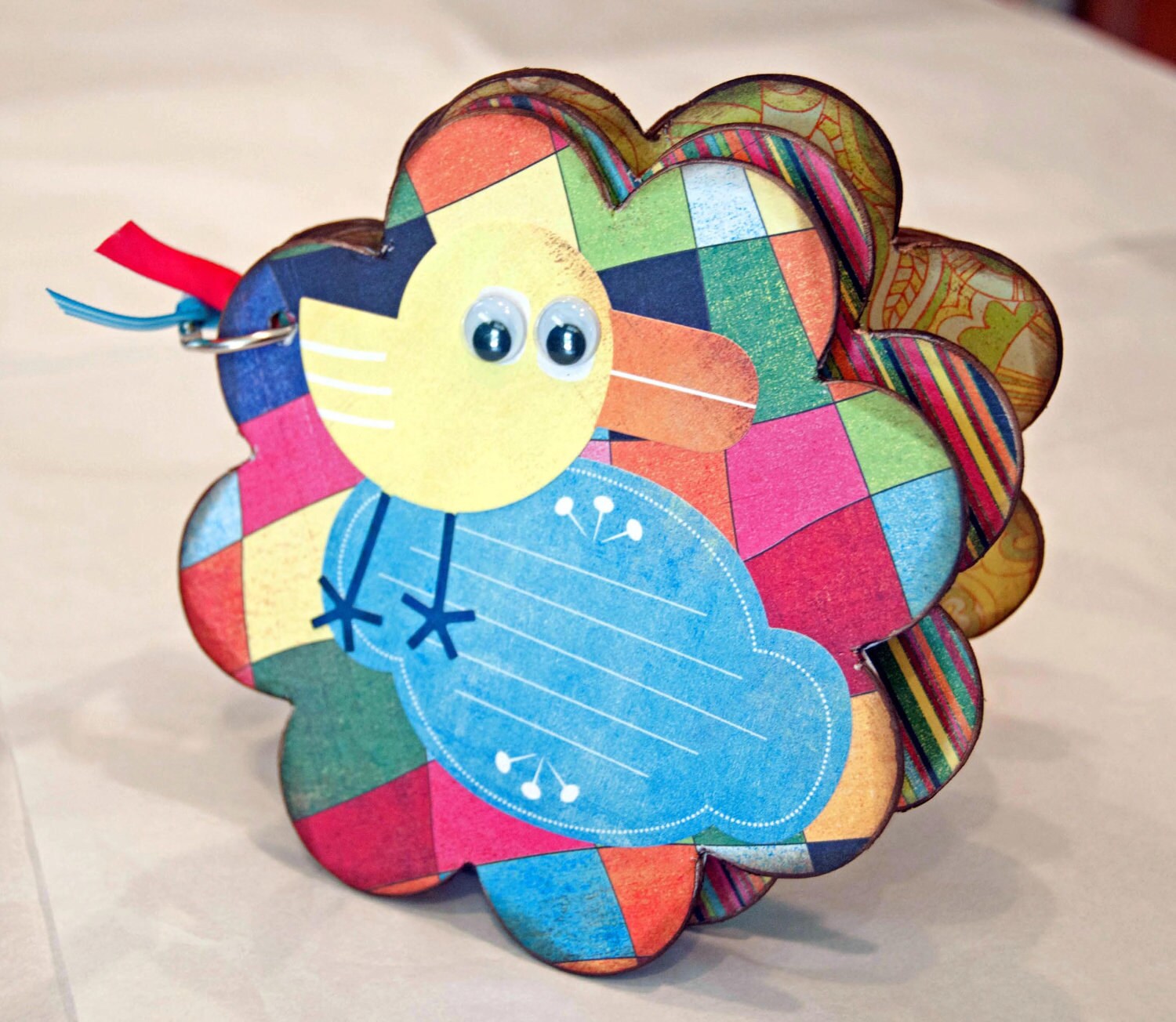 Flower Mini Chipboard Photo Album 10 pages designer by CabanaArts