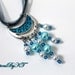 Blue Silver Necklace Ribbon Beads Elegant Beautiful Fancy